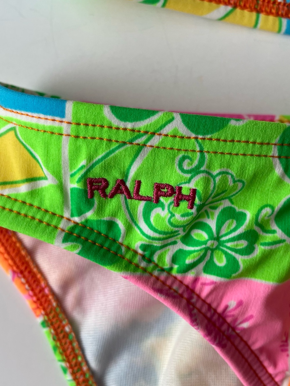 Vintage Ralph Ralph Lauren Patchwork Triangle Bikini Set Size L Y2K - Picture 4 of 9